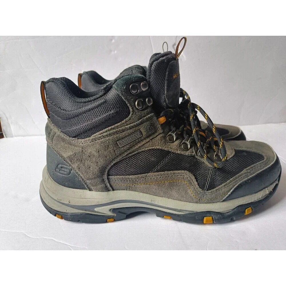 Skechers Trego Pacifico Hiking Boots Men's Size 8 Gray Relaxed Fit 65672